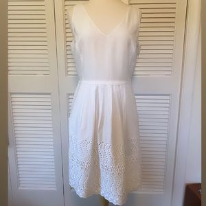 J. Crew- Eyelet Pleated Dress